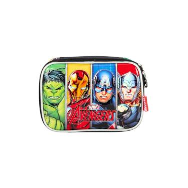 Imagem de Estojo Escolar Box Quadrado Avengers - Preto
