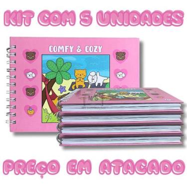 Imagem de KIT ATACADO 5 LIVROS Comfy E Cozy Goods Pink Para Colorir Rosa CAPA DU