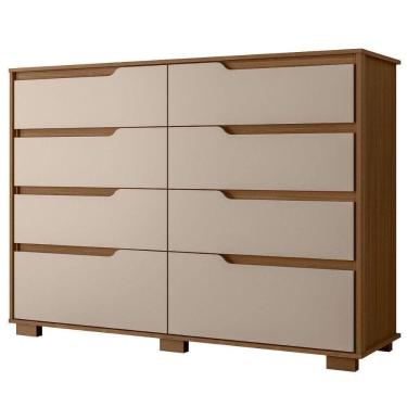 Imagem de Comoda Georgia 8 Gavetas 147 Cm Carvalho Fendi Moval