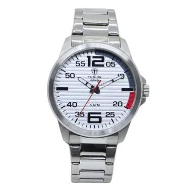 Imagem de Relógio Masculino Aço Tuguir Analógico 9169A Prata Branco