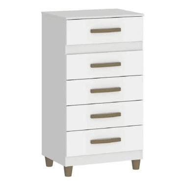 Imagem de Cômoda Malta 5 Gavetas Fellicci Cor Branco