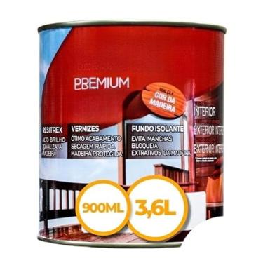 Imagem de Verniz Brilhante Para Madeira Interno Secagem Rápida Lata Galão 900ml/3,6 Litros(Pinhão,900ML)