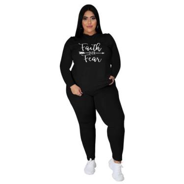 Imagem de Roupas de duas peças: moletons Tycorwd Plus Size para mulheres