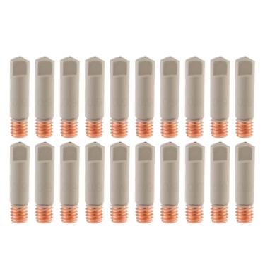 Imagem de Welding Knight Pontas de contato de soldagem MIG com revestimento antiaderente Ponta de contato de cerâmica 0,035" (0,9 mm) para acessórios de cobre de substituição de tocha de pistola de solda Mig