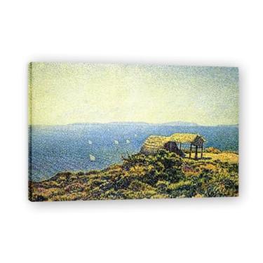 Imagem de Levant IsleThéo van Rysselberghe: Impressão em tela neoimpressionista belga chave 70 x 105 cm emoldurada