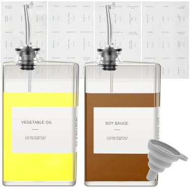 Imagem de Dispensador retangular de azeite de oliva de 500 ml, garrafa dispensadora de grande capacidade, recipiente bem selado, classificação conveniente para vinagre de molho de soja (prata, 2)