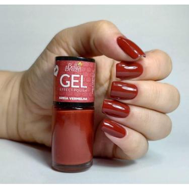 Imagem de Esmalte Efeito Gel Areia Vermelha Bella Brazil 9ml  Brilho e Longa Dur