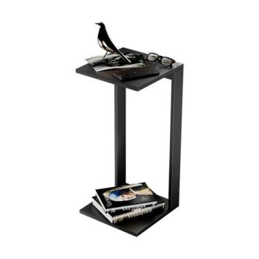 Imagem de Mesa De Cabeceira Pequena 30x30x65cm Preta Quarto Sala - Mercado das P