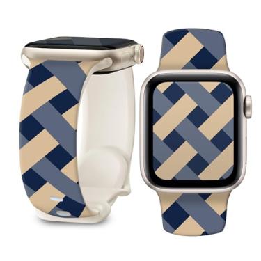 Imagem de Pulseira de silicone macio de substituição compatível com Apple Watch séries SE11, 10, 9, 8, 7, 6, 5, 4, 3, 2 e 1 de 38 mm, 40 mm, 41 mm e 42 mm (grade)