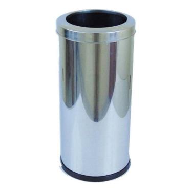 Imagem de Cinzeiro Lixeira Em Aço Inox Com Aro Inox 22L