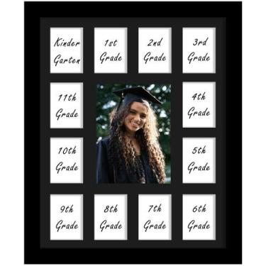 Imagem de Porta-retratos de ano escolar DUENPY K-12 para fotos 5x7 em preto