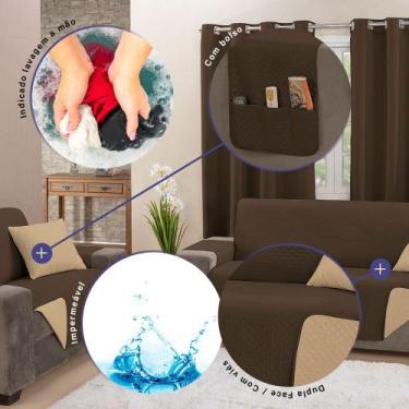 Imagem de Capa Protetora de Sofá Padrão 4 Lugares Impermeável Dupla Face - MR EN