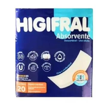 Imagem de Absorvente Geriátrico Pós-Parto Higifral C/20 Unidades - EUROFRAL INDU
