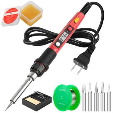 Imagem de Kit de ferro de soldar Q-MING 80W 110V LCD Ferro de solda digital