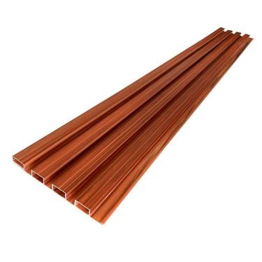 Imagem de Painel Ripado de Pvc em Placa 100x15cm 7 Placas = 1m² com 2 Acabamentos em L de Bariri - caixa com 7 Unidade - Vermelho