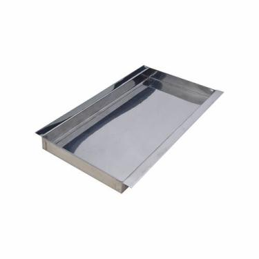 Imagem de Bandeja retangular aço inox 20x40 com alça rasa ZPBN20x40x3 - Zepper