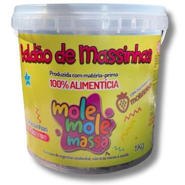 Imagem de Brinquedo baldão 1kg de 68 massinhas multicores com cheirinho de moran