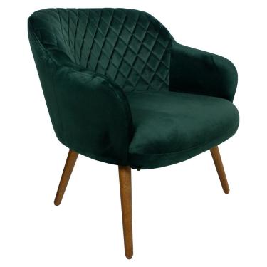 Imagem de Poltrona Decorativa Kitana Pés Madeira Palito Veludo Verde - Gran Belo