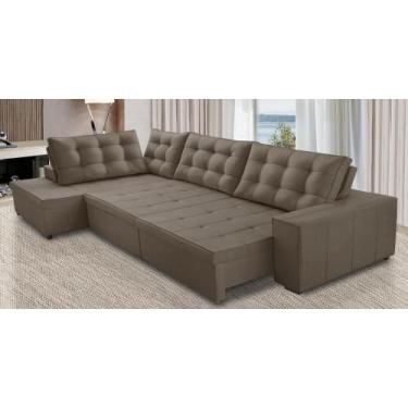 Imagem de Sofá de Canto Retrátil e Reclinável com Molas 3,40x2,00 Esq Berlim Sue