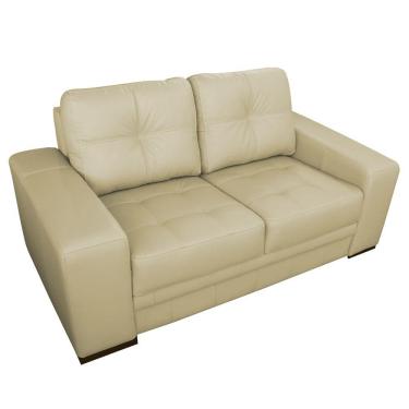 Imagem de Sofá 2 Lugares Sala de Estar Milano 170cm Couro Bege - Gran Belo