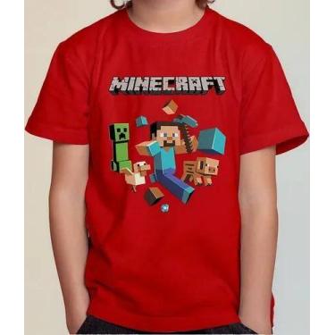 Imagem de Camisa Camiseta Juvenil Infantil Menino Menina Gamer Blocos Mine Roupa