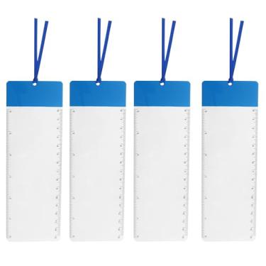 Imagem de CXMTECH 4 peças de lupa de marcador de livro, ampliação de 3 vezes, para livros de 19 x 6 x 0,5 cm, para leitura de pequenas fontes, mapas e jornais