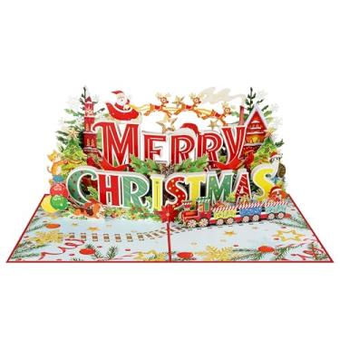 Imagem de PQ Bees Pop Up Christmas Cards 2025, Cartões de Natal, Cartão de Presente 3D Feliz Natal para ela, Ele, Marido, Esposa, Filho Filha Amigos da Família (Texto Natal)