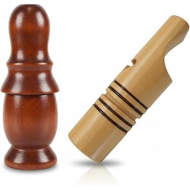 Imagem de Apito Inhambu Açu 05 + Apito Aracuã 31 Pios em madeira profissionais