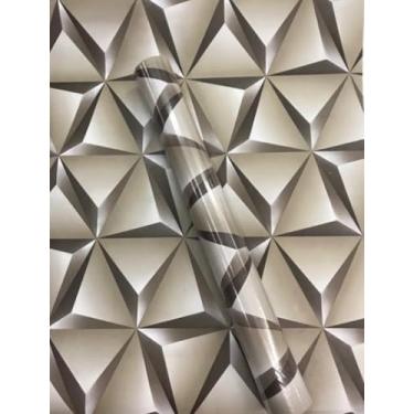 Imagem de Papel de Parede Adesivo Geométrico 3D, PVC Autoadesivo, 45cm x 5m, Design Moderno para Decoração de Ambientes