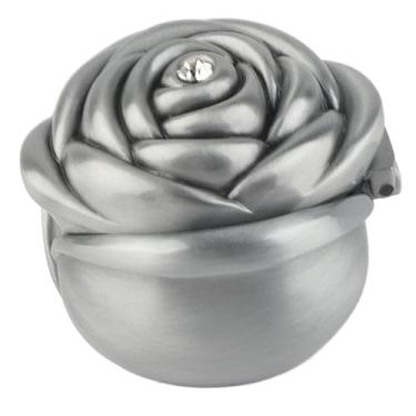 Imagem de Yctze Elegante Estojo de Armazenamento de Joias Em Liga de Zinco – Caixa de Aliança de Casamento Com Design de Flor Rosa, Perfeita para Noivado, Pedido de Casamento e Ocasiões Românticas