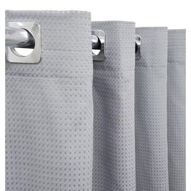 Imagem de Cortina 2,00x1,20 Janela Sala Quarto Cozinha Tecido Piquet Cor: Cinza