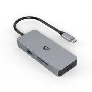 Imagem de Tiergrade Adaptador multiportas USB C Hub com saída HDMI, estação de ancoragem tipo C com 4K HDMI, 3 portas USB 3.0, leitor de cartão SD/Micro SD para Chromebook Pixel e mais