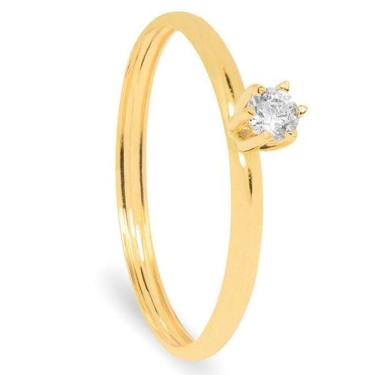 Imagem de Anel Solitário de Ouro 18k com Zircônia An19150 Dourado 22