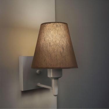 Imagem de Arandela Quadrada Md-2034 Cinza Cúpula Em Tecido Cone Café - Bivolt