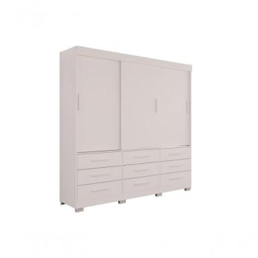 Imagem de Guarda-roupa New Star 3 Portas 9 Gavetas 1,80 Salleto Branco