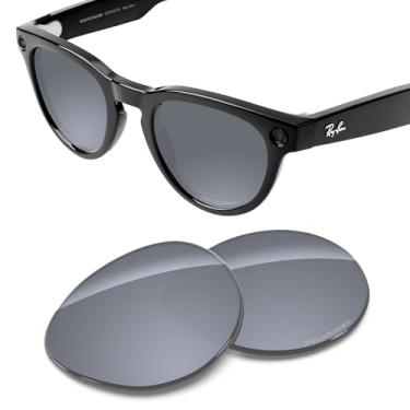Imagem de Tintart Lentes de substituição de desempenho compatíveis com óculos inteligentes RayBan Meta Headliner RW4009F 51 mm - prata metálica