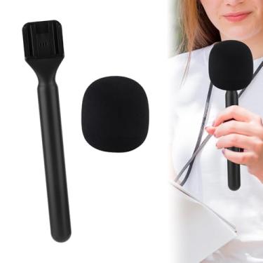 Imagem de Suporte de microfone, suporte de microfone de entrevista sem fio, suporte de mão com capa de microfone para-brisas para DJI/Rode/Hollyland Lark/Movo