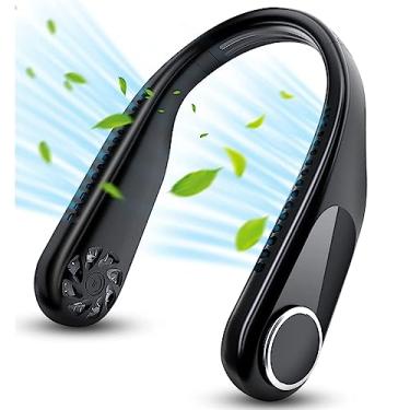 Imagem de WYUYIWH Ventilador de pescoço portátil, ventiladores de pescoço pessoais sem as mãos para o seu pescoço, ventilador de pescoço recarregável portátil, ventilador de resfriamento de pescoço de longo