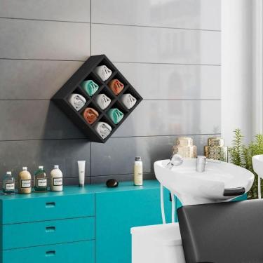 Imagem de Nicho Decorativo Porta Toalha Com 9 Nichos Multiuso Destak Preto
