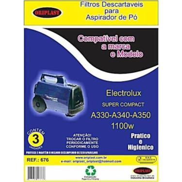 Imagem de Kit c/3 Sacos Descartáveis Aspirador Electrolux Super Compact A330/A34