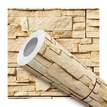 Imagem de Papel de Parede Adesivo Tijolinhos Tijolo Areia Pedra Canjiquinha Mode