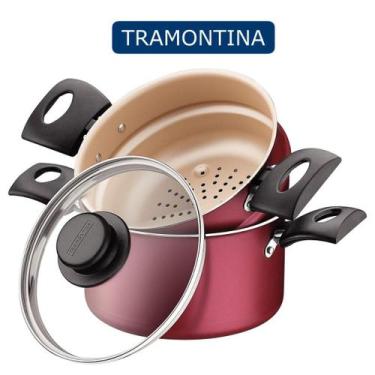 Imagem de Panela Cozivapore Cuscuzeira Legumes No Vapor Tramontina Antiaderente 