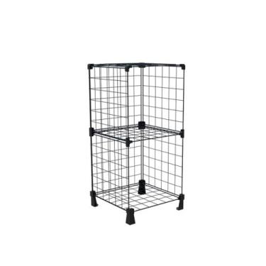 Imagem de Estante Prateleira Aramada 2 Nichos Organizador de Livros Decoração Pr