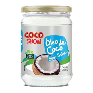 Imagem de Oleo de coco sem sabor 500ml coco show 100% puro natural sem gluten ve