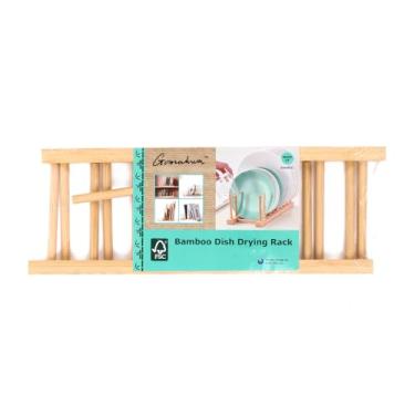 Imagem de Escorredor De Louça Bambu Natural Para Cozinha - Suporte Organizador De Pratos E Copos Sustentável Com Design Moderno E Secagem Rápida