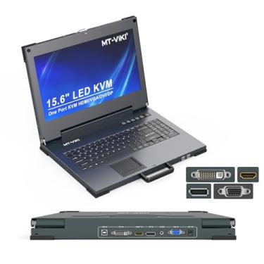 Imagem de MT-VIKI Console KVM LCD de porta única 4K de 15,6 polegadas, integrado com porta de entrada VGA/HDMI/Displayport/DVI e áudio de 3,5 mm, 4K a 60Hz, HDMI 2.0, HDCP 2.2, DP1.3