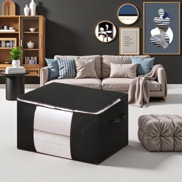 Imagem de Sacos de armazenamento grandes, bolsa de transporte, organizadores de armário, bolsa de armazenamento dobrável, bolsas de armazenamento doméstico para edredom, cobertor, travesseiro, armário, roupas