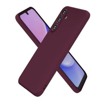 Imagem de Oakxco Capa de silicone para Samsung Galaxy A15 5G, ultrafina, fina, para mulheres e meninas, cor lisa, minimalista, estética, fofo, design feminino, gel de borracha macia com capa para câmera, marrom