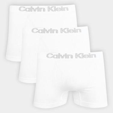 Imagem de Kit Cueca Boxer Calvin Klein C/ 3 Peças, Branco, G