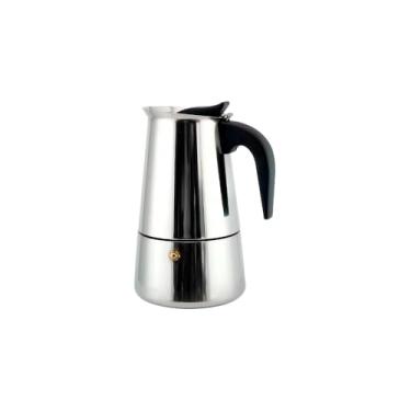Imagem de Cafeteira Italiana em Aço Inox, 300ml, 6 Xícaras, Design Tradicional, 18,5 x 9,5 cm, Acabamento Polido, Sistema de Extração por Pressão